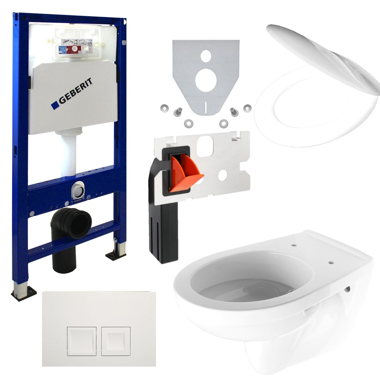 WC-Set Duofix Basic mit Tiefspül WC, Einwurfschacht, Delta 35 und WC Sitz