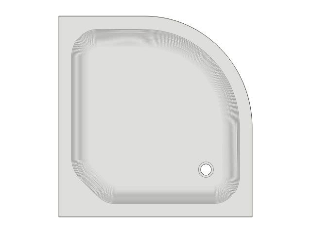 Viertelkreis Duschwanne 90 x 90 x 13 cm / KSB 24