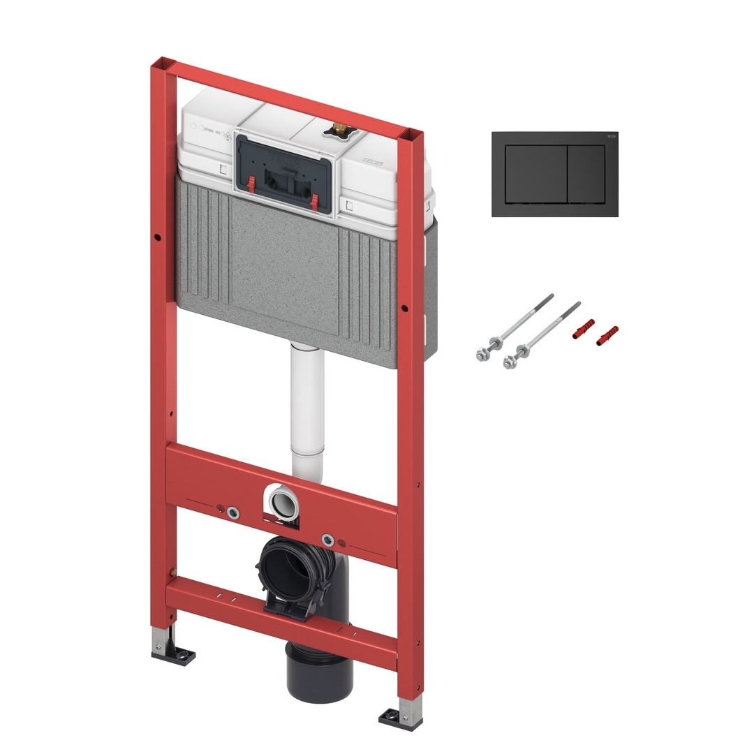 Base Modul für Wand-WC BH 1120 mm inkl. Betätigungsplatte schwarz