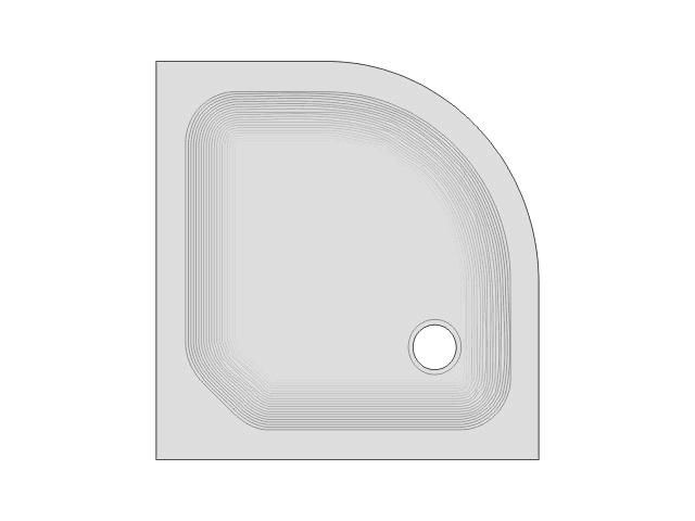 Viertelkreis Duschwanne 100 x 100 x 3 cm / KSB 29